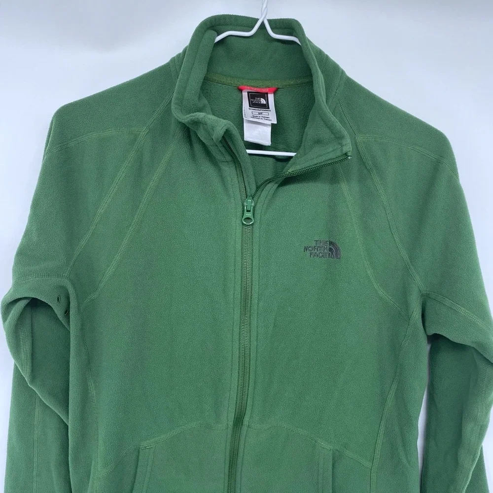 Green The North Face Full Zip‎ Fleece Jacket Womens Small Polyester Outdoors